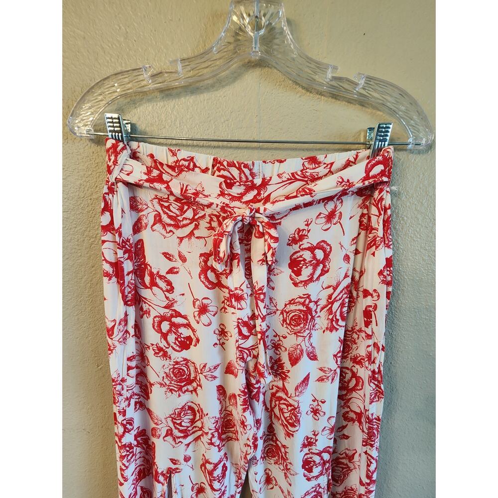 Dizzy Gal Rayon Dress Pants with Slits Women's SZ Medium Romantic Roses - Picture 3 of 9